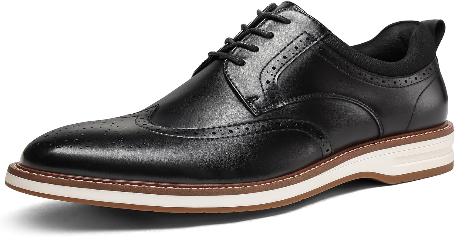 Men's Dress Shoes Business Formal Wingtip Oxford for Comfort