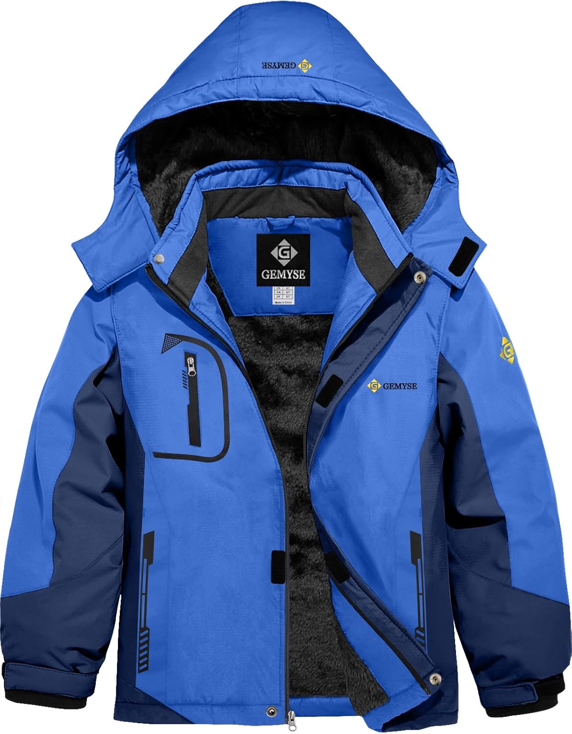 GEMYSE Boy's Waterproof Ski Snow Jacket for Winter Adventures