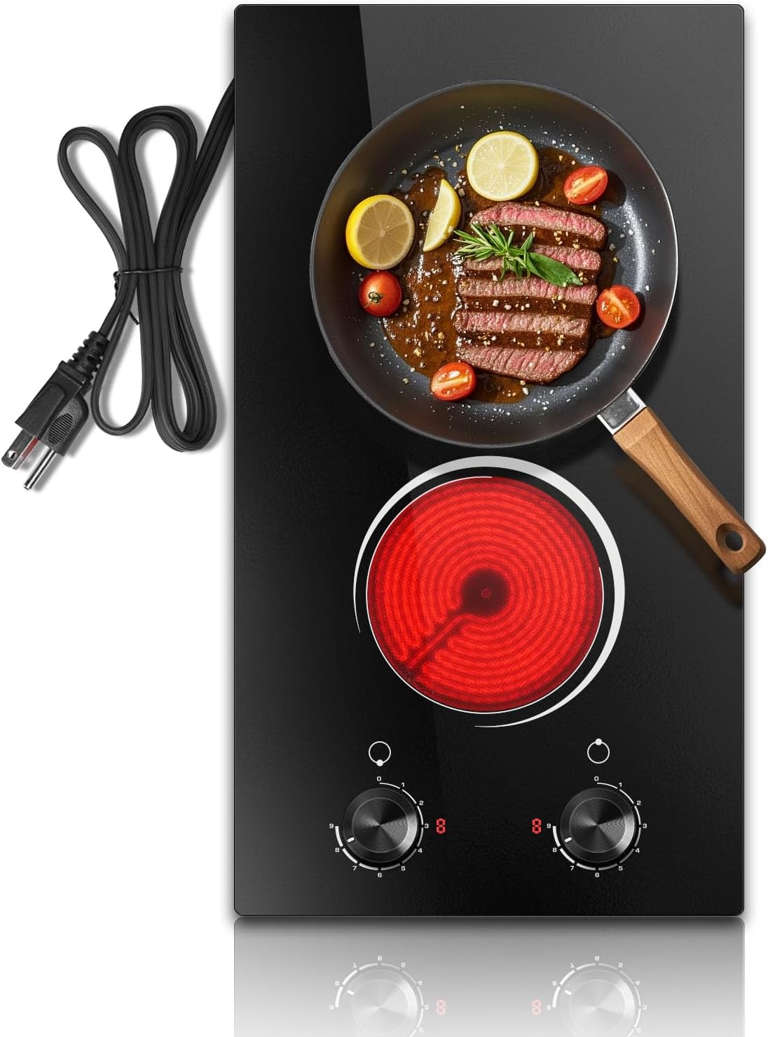 2 Burner Electric Cooktop 110V for Hassle-Free Cooking Experience