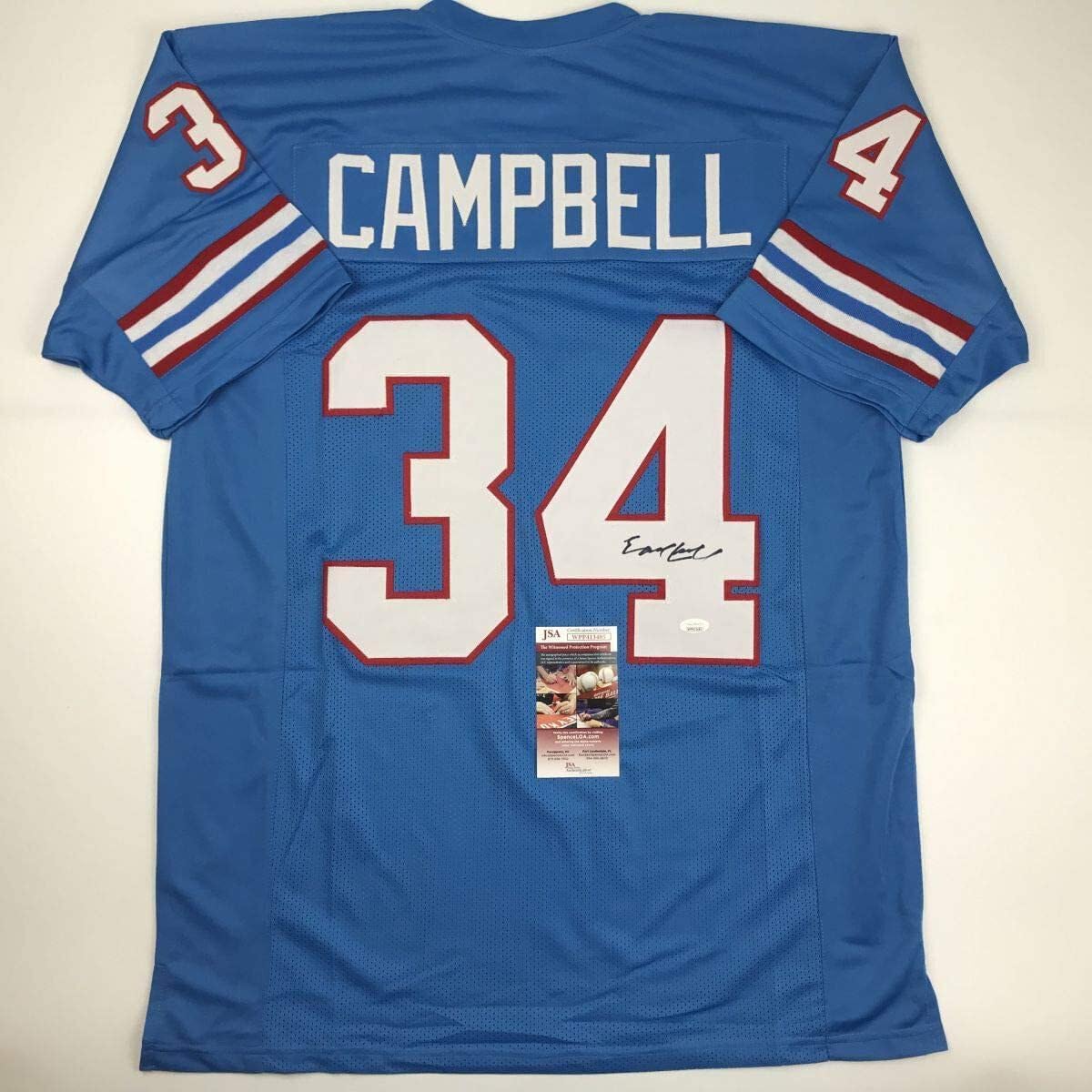 Autographed Earl Campbell Houston Blue Football Jersey with COA