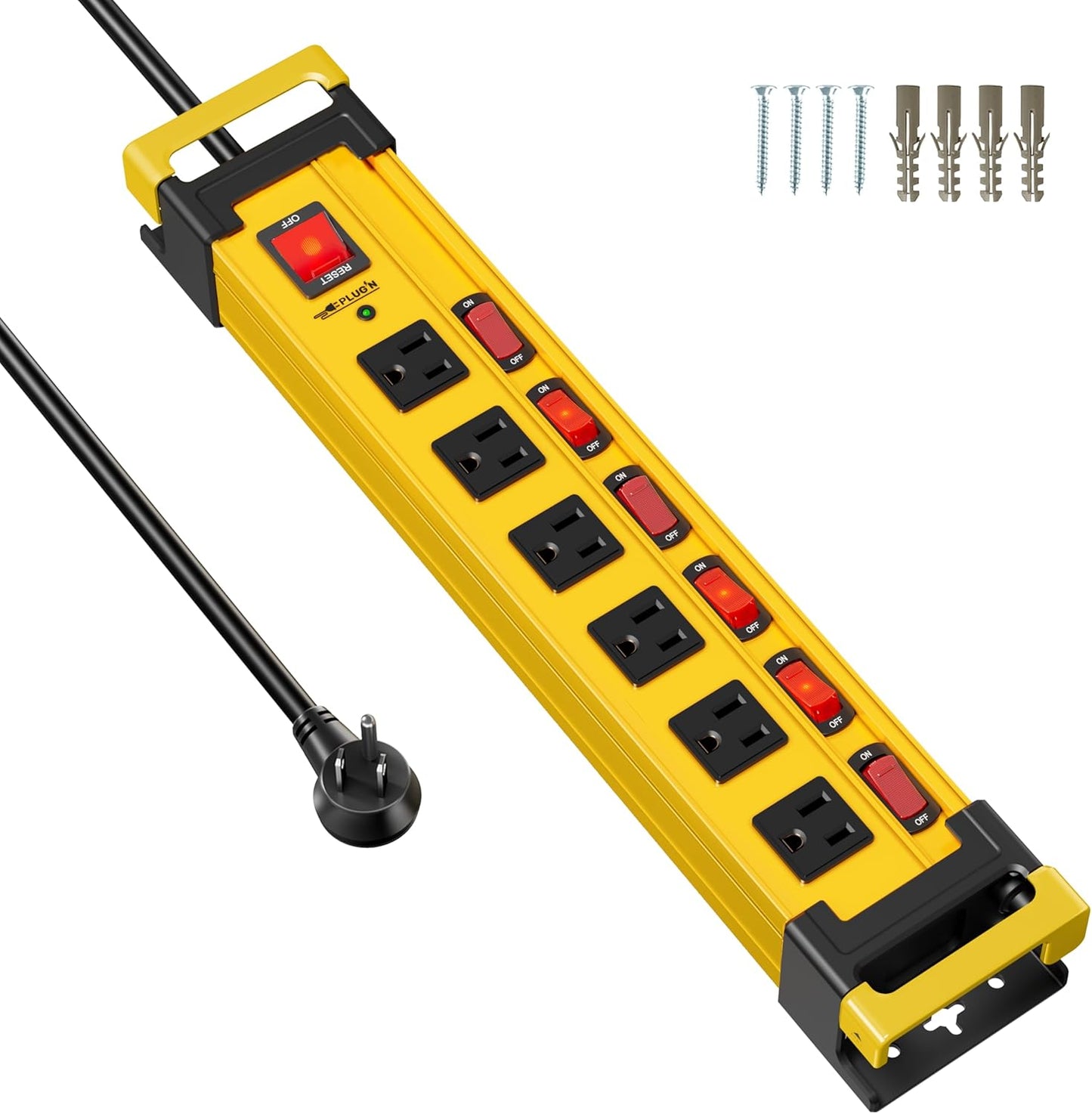 Plug'n Protect: Heavy Duty Surge Protector with Individual Switches