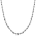 Miabella 925 Sterling Silver Diamond-Cut Rope Chain Necklace