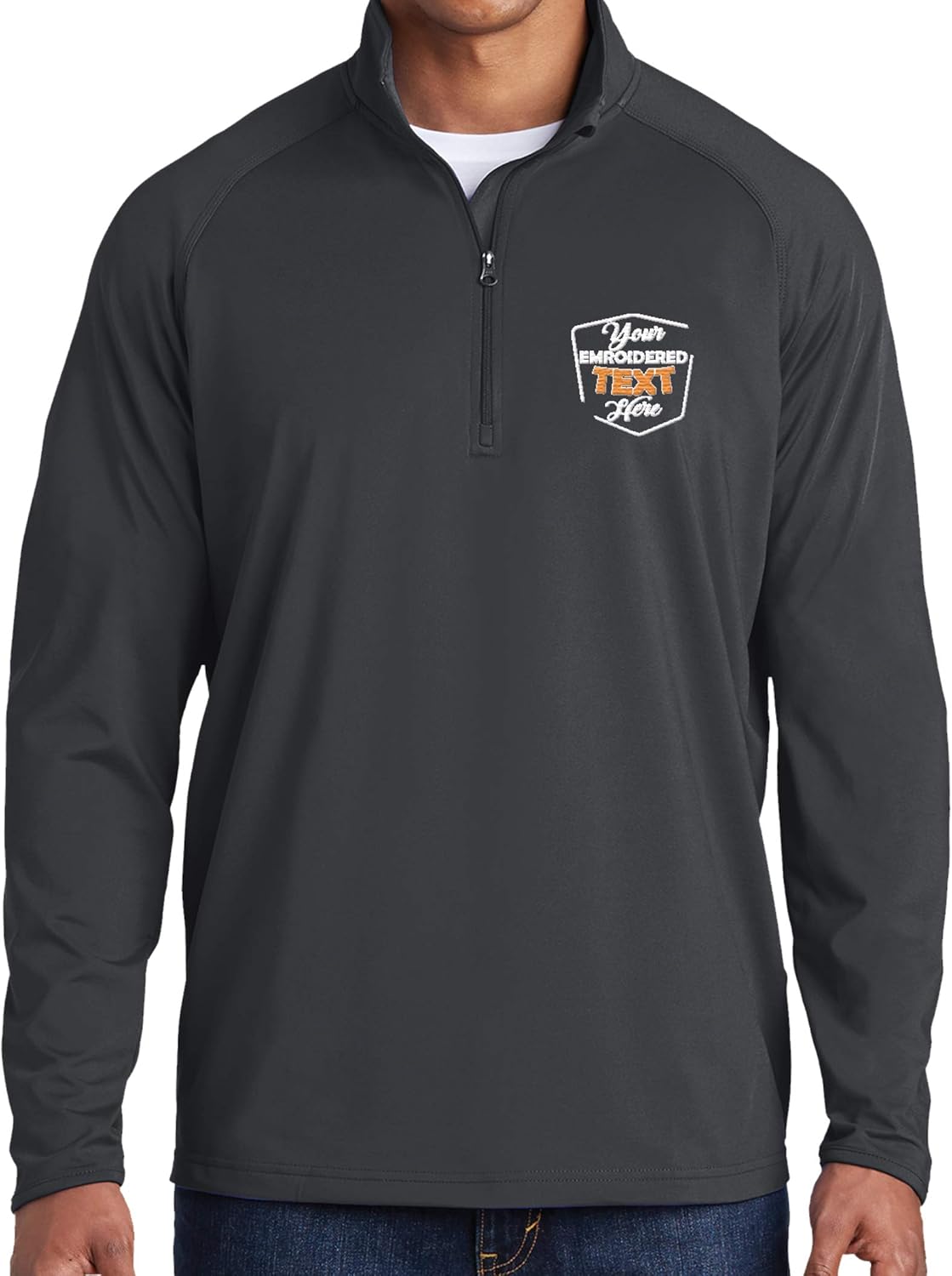Custom Embroidered Half Zip Pullover for Men