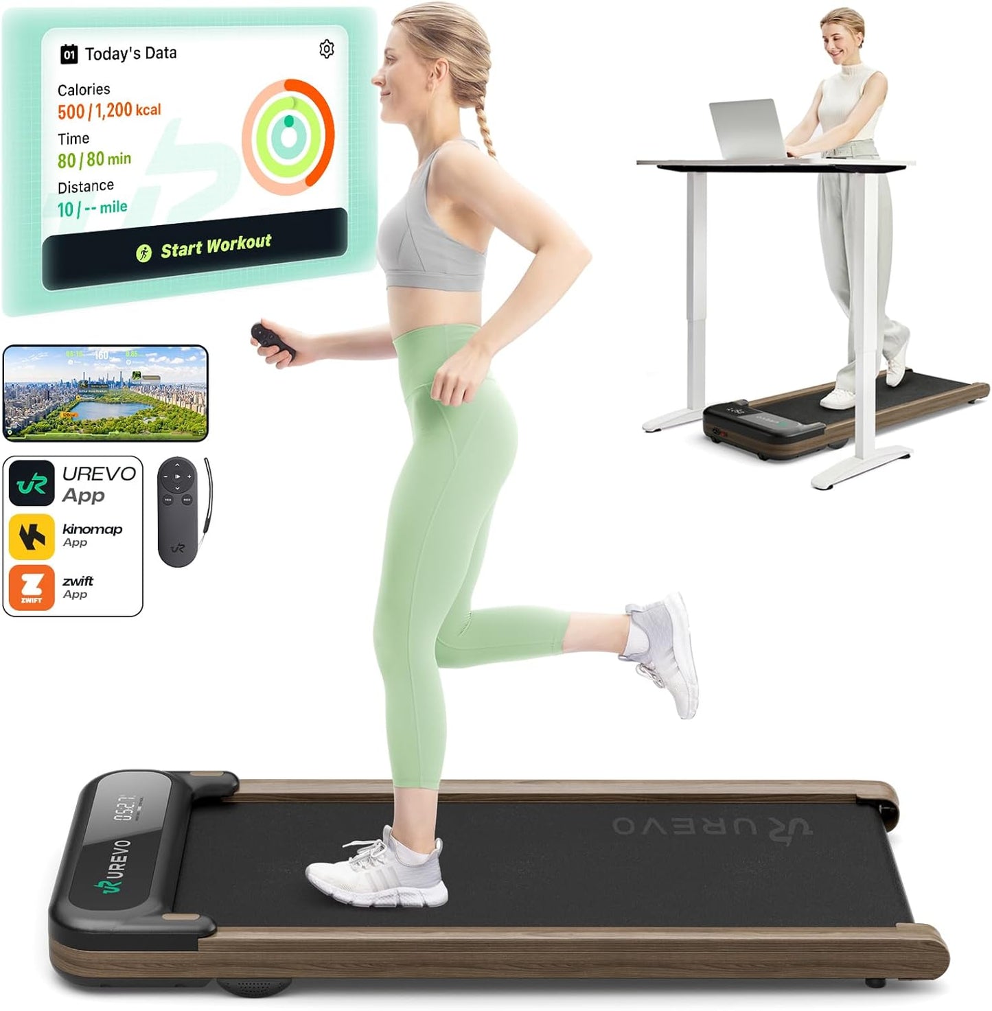 UREVO Smart Walking Pad - Quiet, Compact & App-Controlled