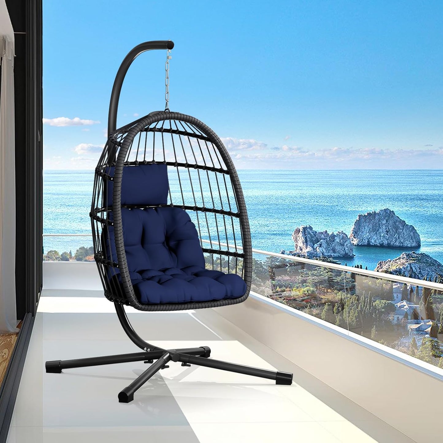 CHABATREE Rattan Egg Chair: Stylish Hanging Swing