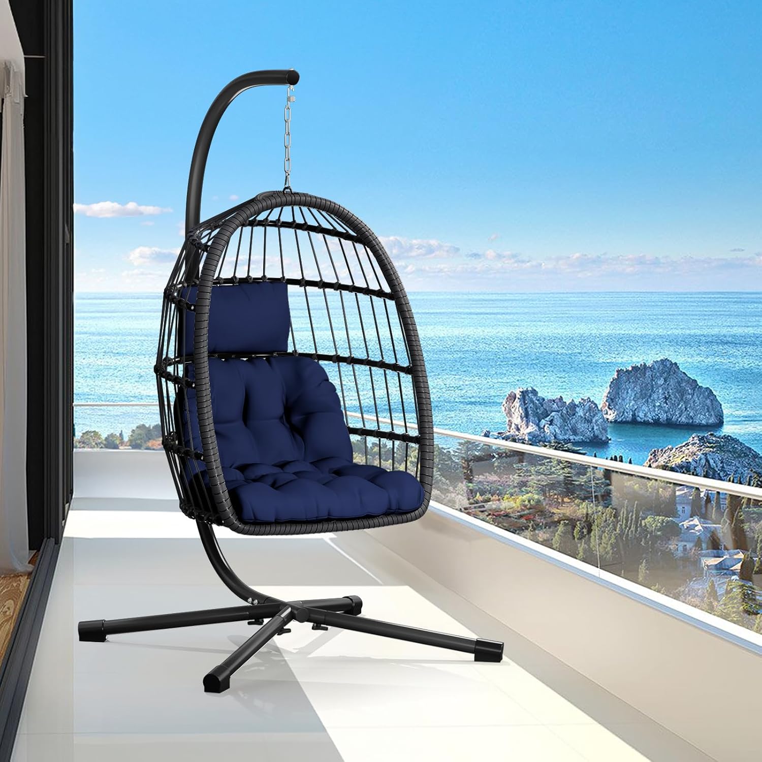 CHABATREE Rattan Egg Chair: Stylish Hanging Swing