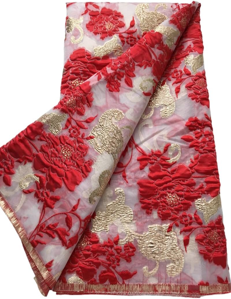 African Lace Fabric French Embroidery Brocade for Dress Sewing