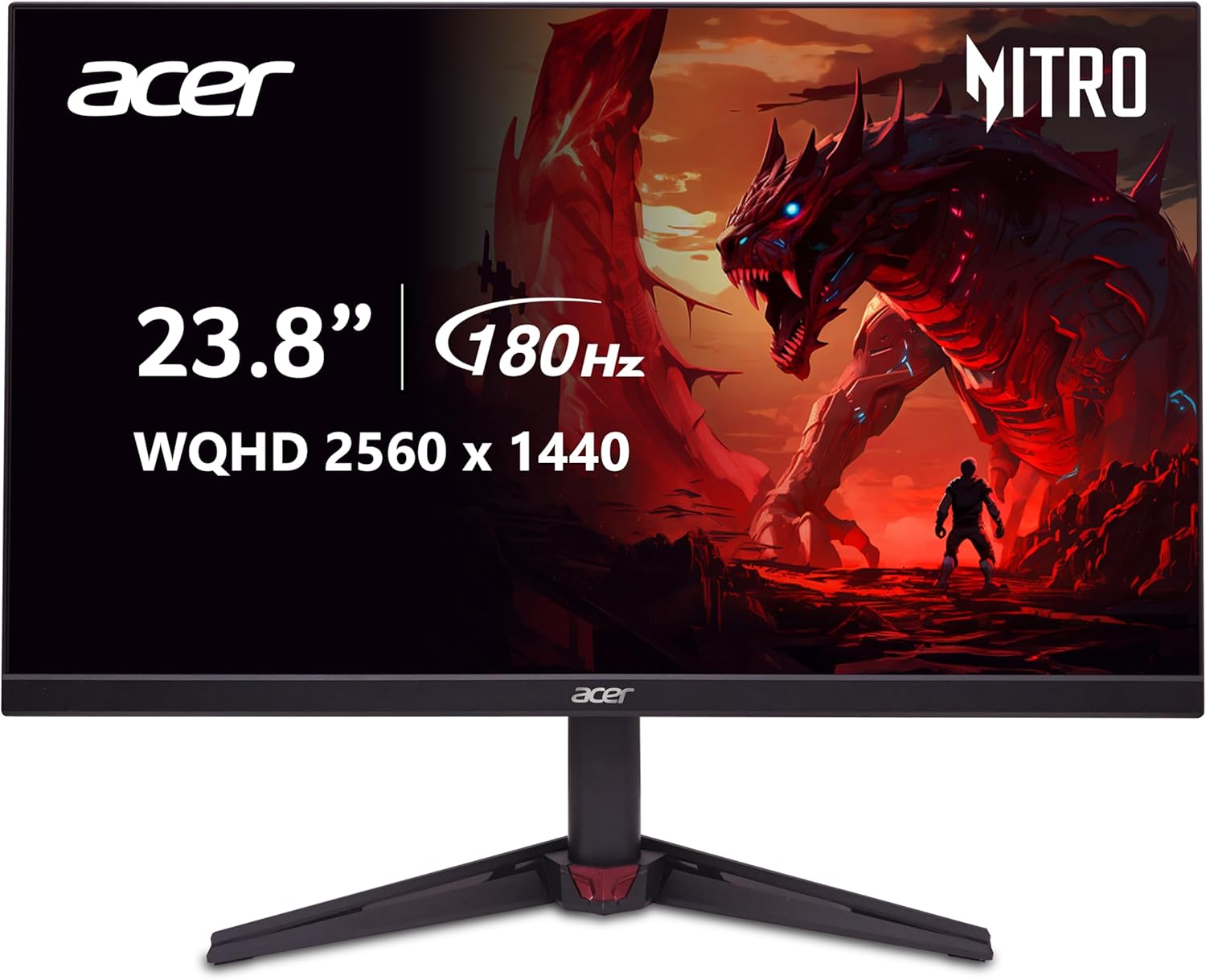Acer 23.8 WQHD Gaming Monitor | AMD FreeSync | 180Hz Refresh | 0.5ms | DisplayPort, HDMI