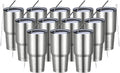 30oz Insulated Stainless Steel Tumbler 12 Pack - Silver, Durable