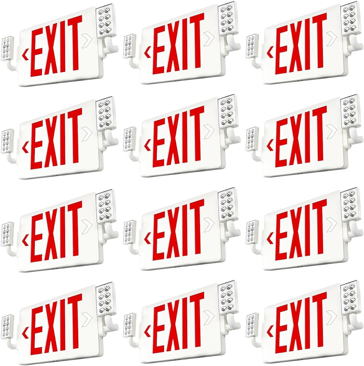 FREELICHT 12 Pack Double-Sided Exit Sign with Emergency Lights