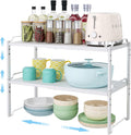 11 in Expandable Kitchen Cabinet Organizer Shelves 2 Pack - Stackable