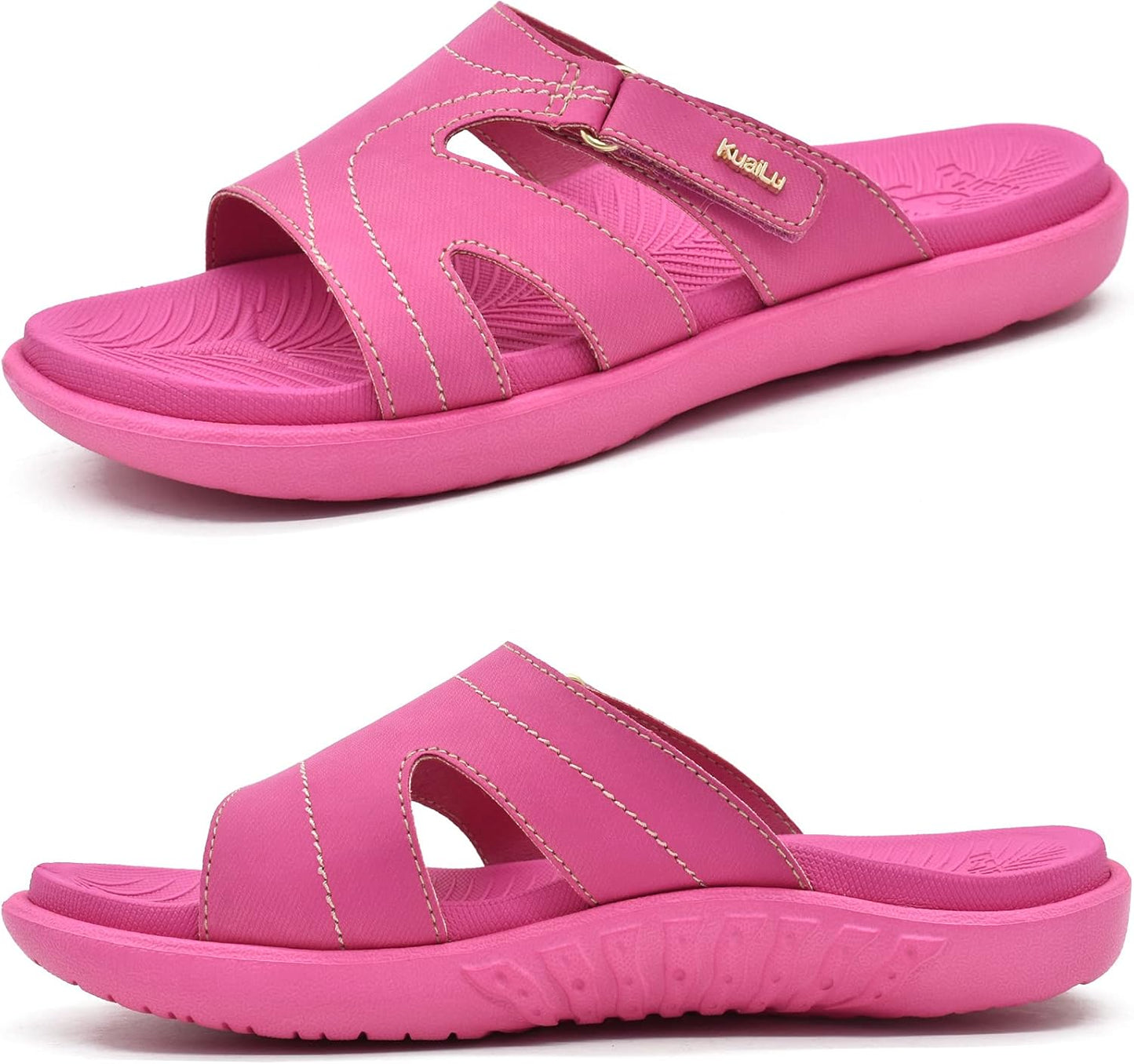 KuaiLu Womens Fashion Orthotic Slides for Comfort and Style