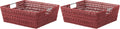 Whitmor Rattique Shelf Tote Red for Stylish Home Organization