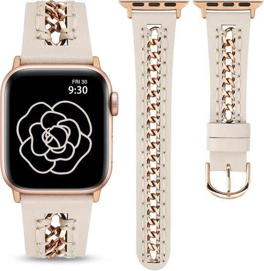 Stylish Leather Band for Apple Watch Women