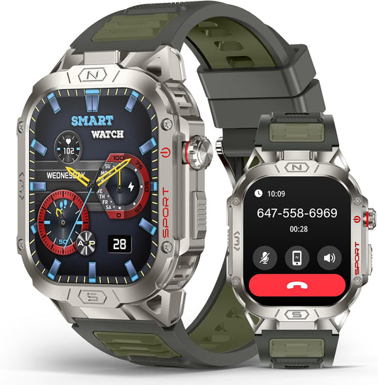 SOUYIE Rugged Smartwatch: LED Flashlight, Waterproof, Fitness Tracker