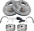 TRQ Rear Brake Pad & Rotor Kit Compatible with 2003-2013 Vans