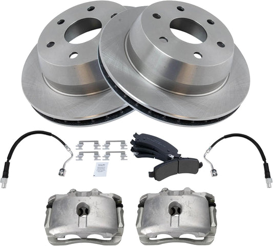 TRQ Rear Brake Pad & Rotor Kit for Chevrolet Express & GMC Savana