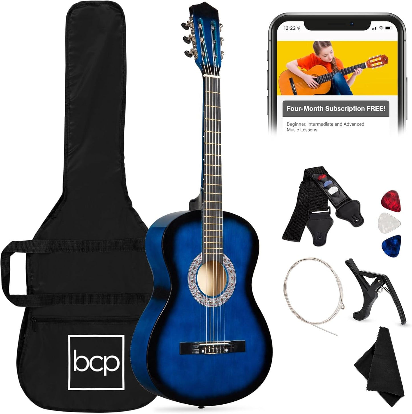 Best Choice Products 38in All Wood Acoustic Guitar Starter Kit