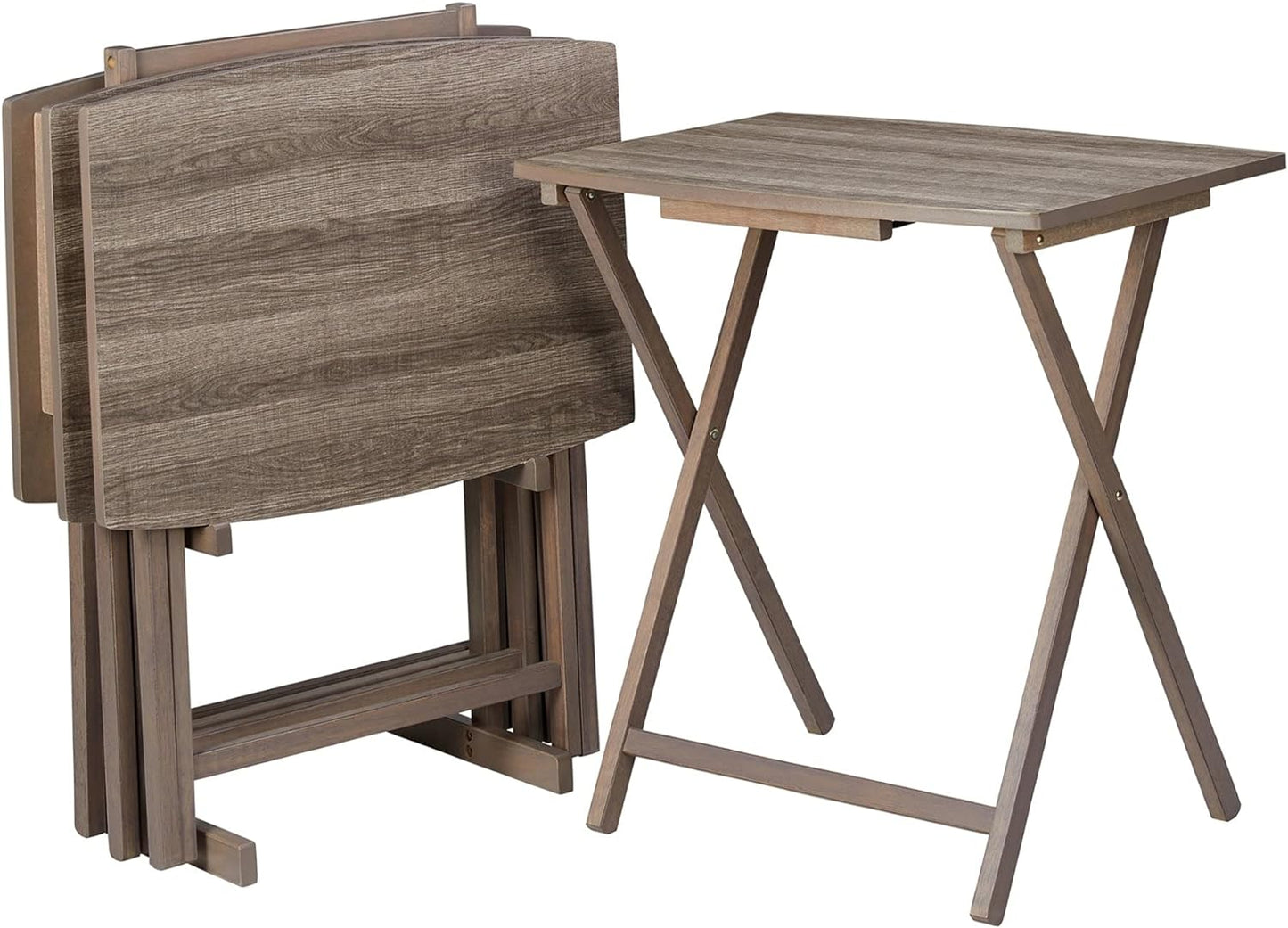 Rustic Grey 5-Star XL Tray Table Set - Oversized Bliss!