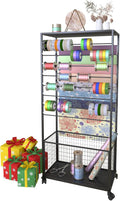 16 Tier Ribbon Organizer Rack Double-Sided - Rolling Craft Storage