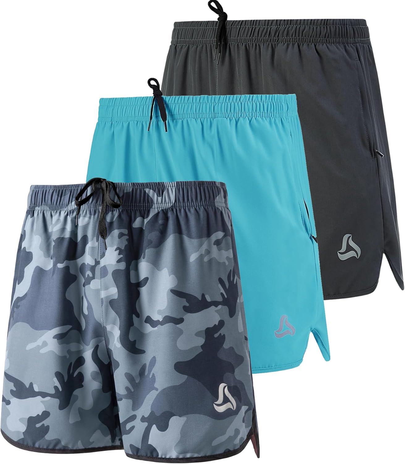 SILKWORLD Men's Running Stretch Quick Dry Shorts with Pockets