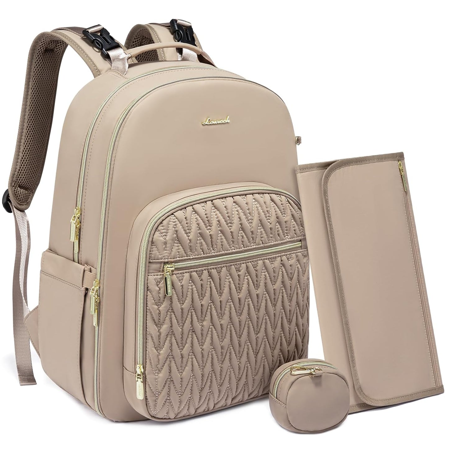 Stylish LOVEVOOK Diaper Bag - Waterproof with Insulated Pockets