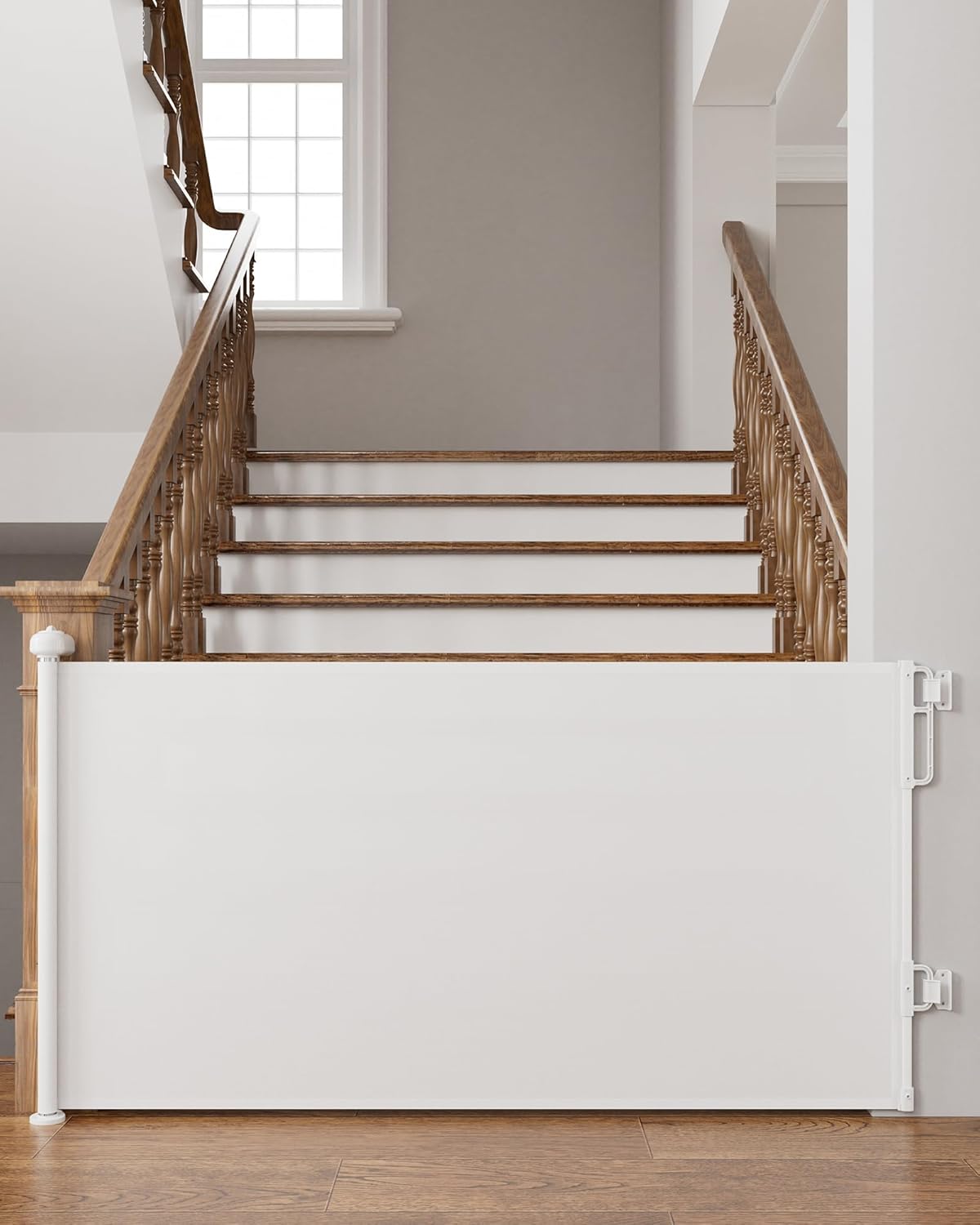 Cumbor 76in Wide Long Retractable Baby Gates for Stairs Safety