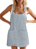 Yousify Womens Casual Denim Dress Striped Overalls Romper