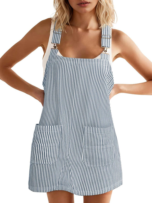 Yousify Womens Casual Denim Dress with Adjustable Straps