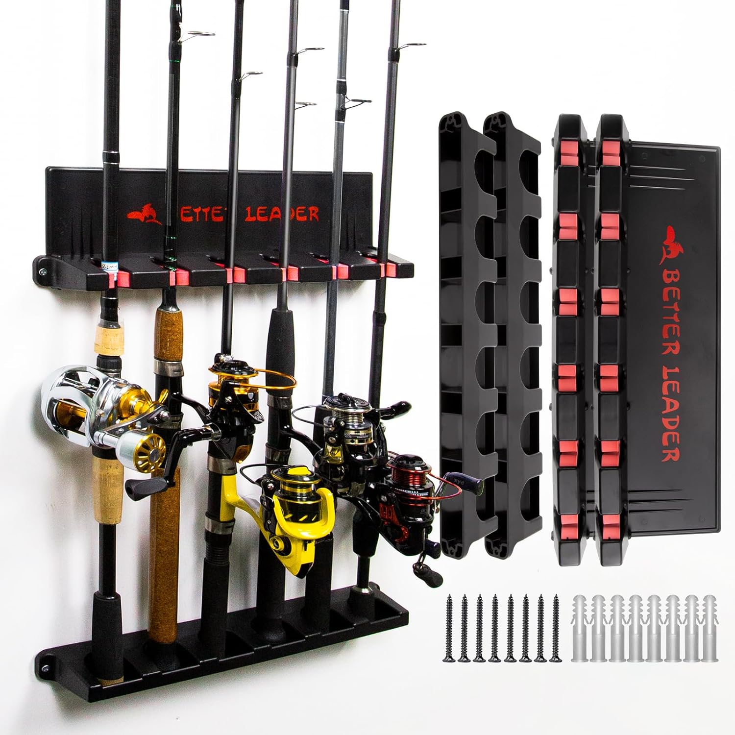 Vertical Fishing Rod Holder x2 - Organize 12 Rods!