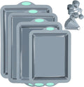 Silicone Baking Pans Set 4-Piece Nonstick Bakeware - Reinforced Frames