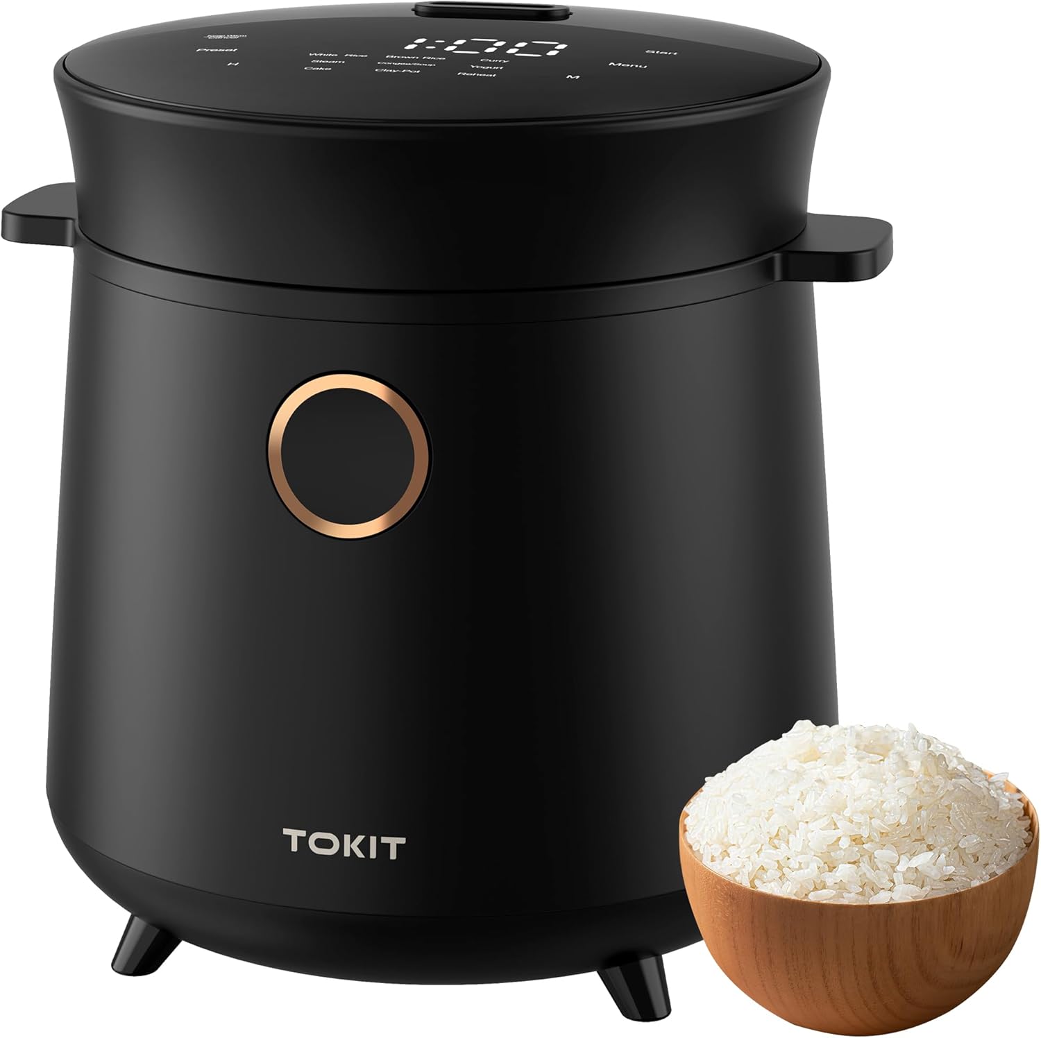 TOKIT Rice Cooker 3 Cup Uncooked with 9 Cooking Functions