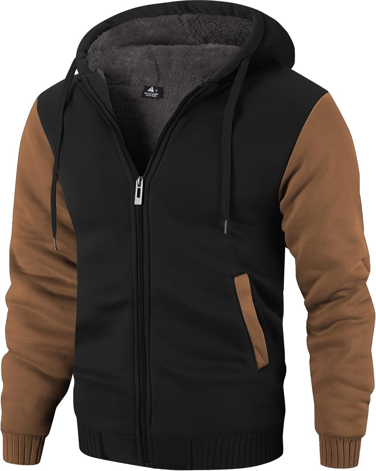 ZITY Men's Zip Up Hoodie Heavyweight Winter Sweatshirt Jacket
