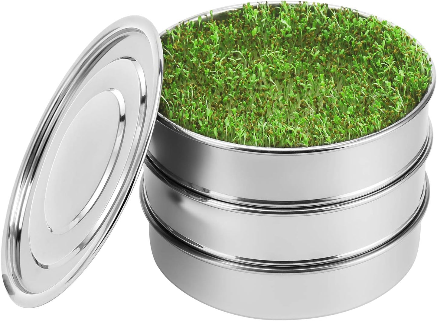 Stackable Stainless Steel Seed Sprouting Kit for Home Gardeners