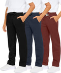 Boys Tech Fleece Open Bottom Sweatpants 3-Pack - Warm, Soft Fit