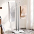 Bathroom Towel Rack Freestanding Floor Stand - Weighted Marble Base
