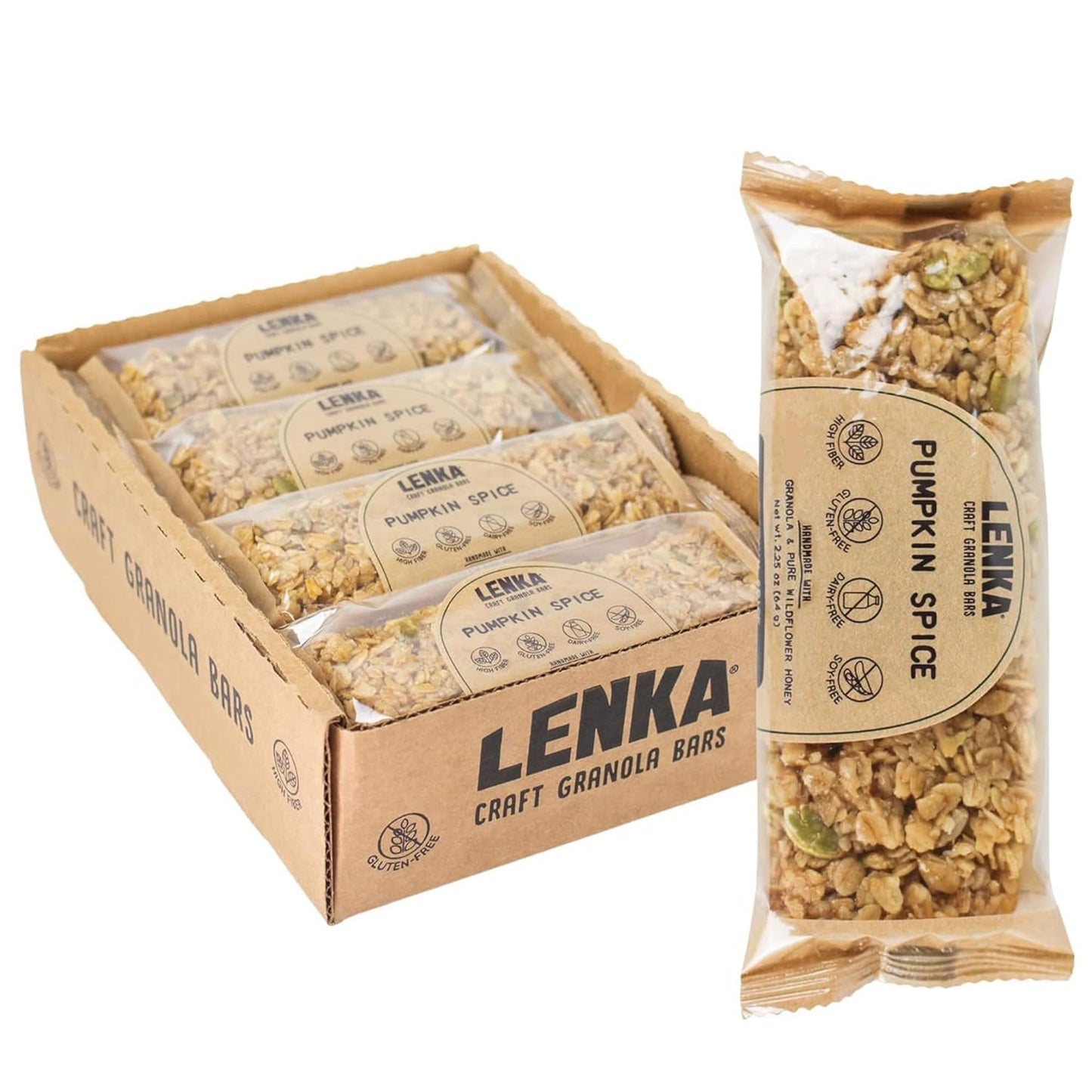 Lenka Pumpkin Spice Snack Bars - Gluten Free and High Fiber