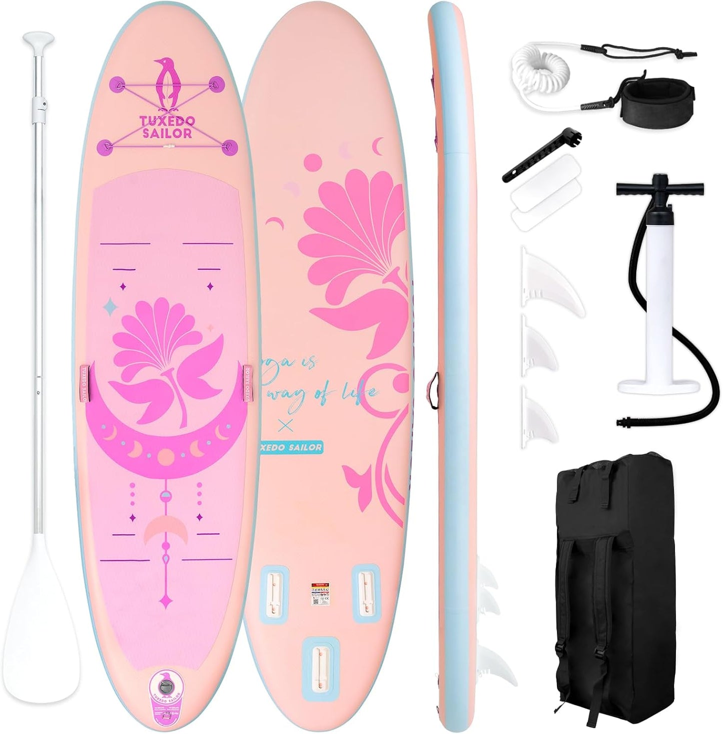 Tuxedo Sailor Inflatable Stand Up Paddle Board for All Levels