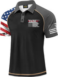 Men's Short Sleeve Golf Polo with 1776 USA Flag Graphic - Breathable