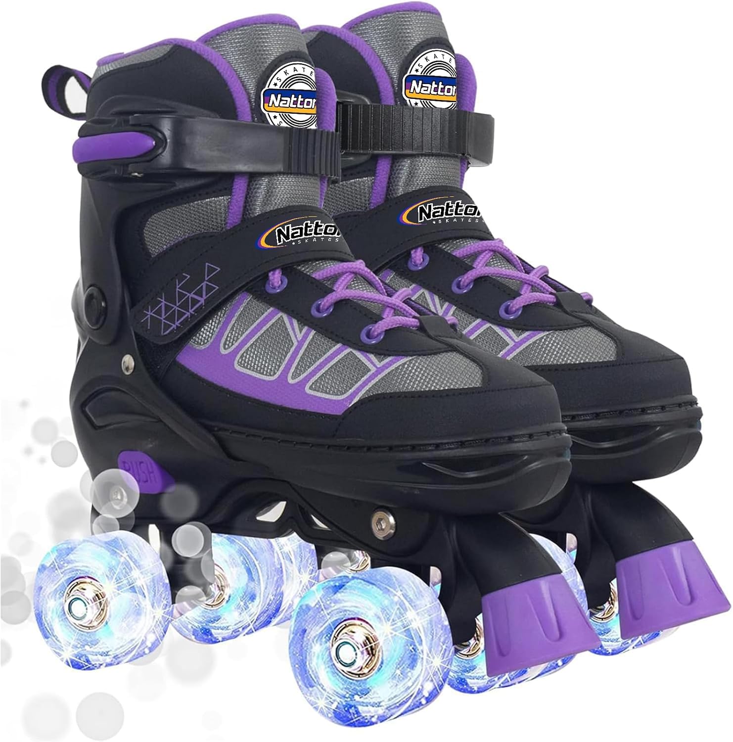 Nattork Adjustable Roller Skates for Kids with Light Up Wheels