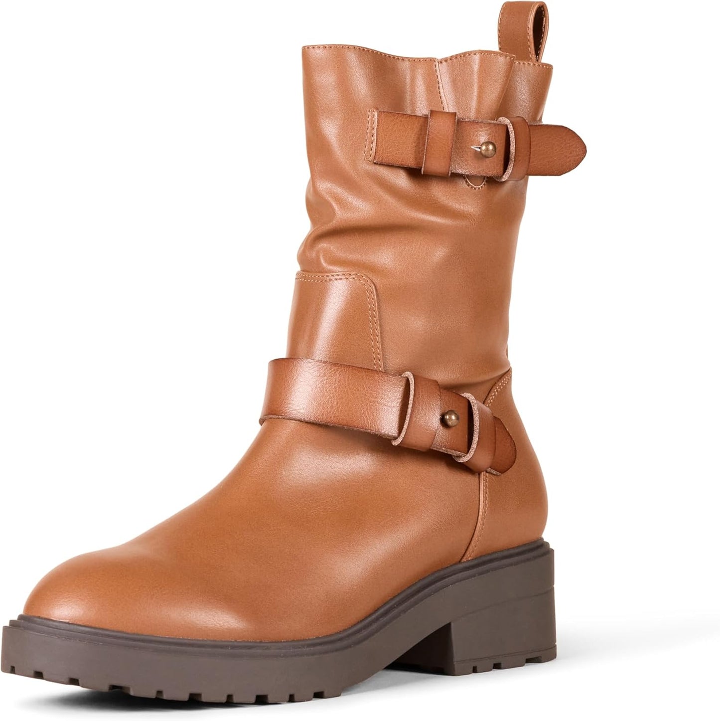 Stylish Mid Calf Cropped Biker Boots for Women - Comfort & Fit