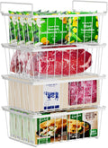 Freezer Organizer Bins 4 Pack for 5 Cu Ft Chest Freezer - Stackable