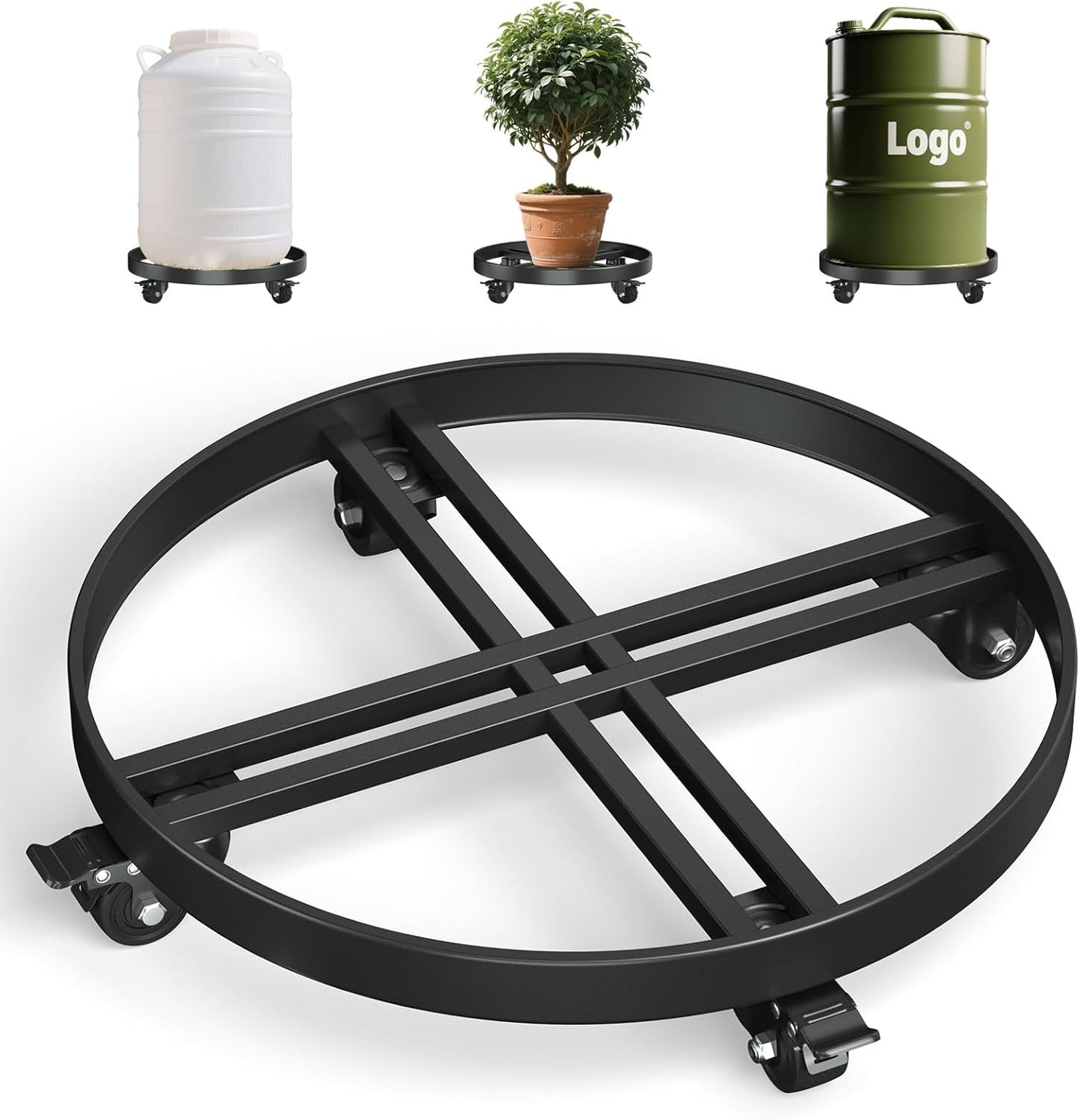 Heavy Duty 55 Gallon Drum Dolly with 2000LB Capacity