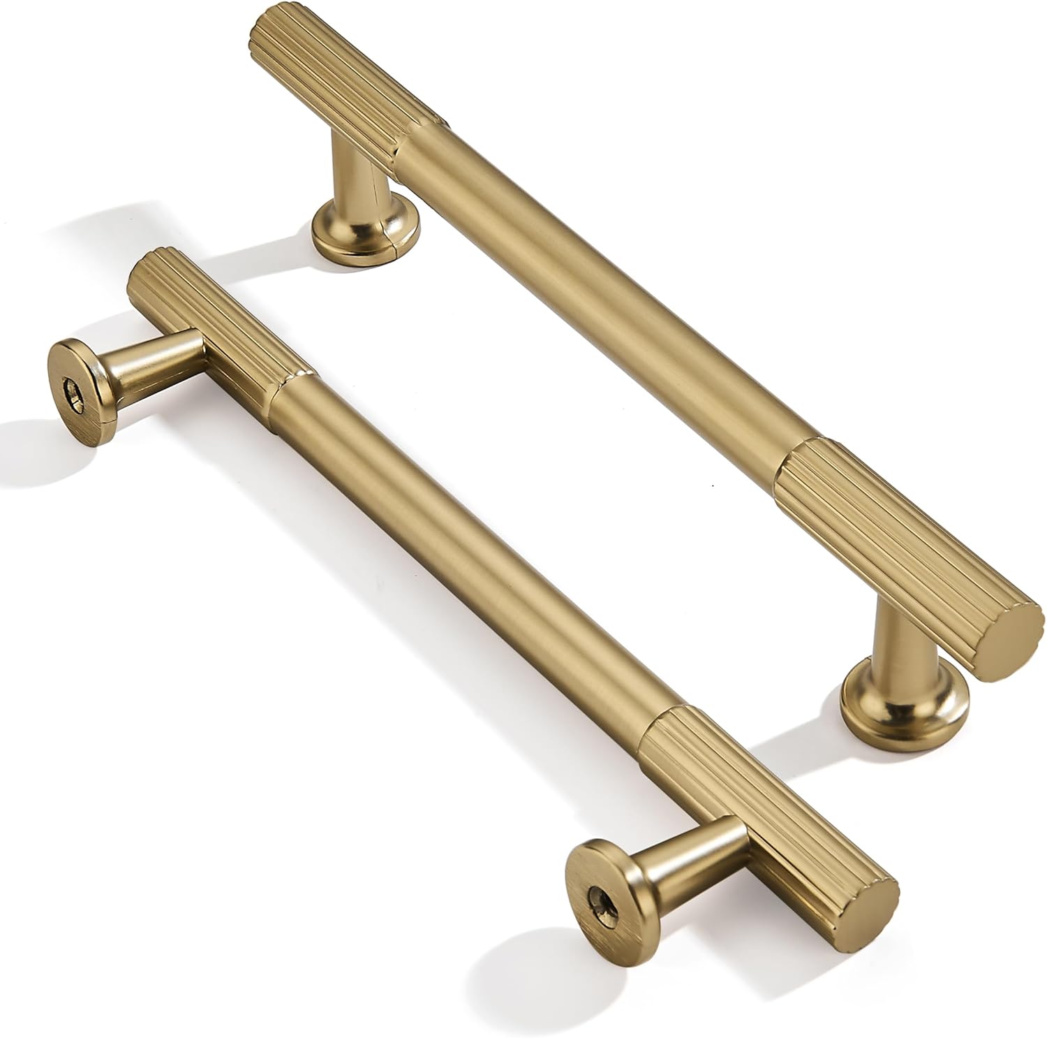Brushed Brass Cabinet Pulls 10 Pack for Kitchen and Dresser