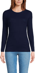 Womens Cotton Rib Knit T-Shirt - Soft Long Sleeve Layer