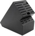 20 Slot Knife Block Storage - Acacia Wood Countertop Organizer