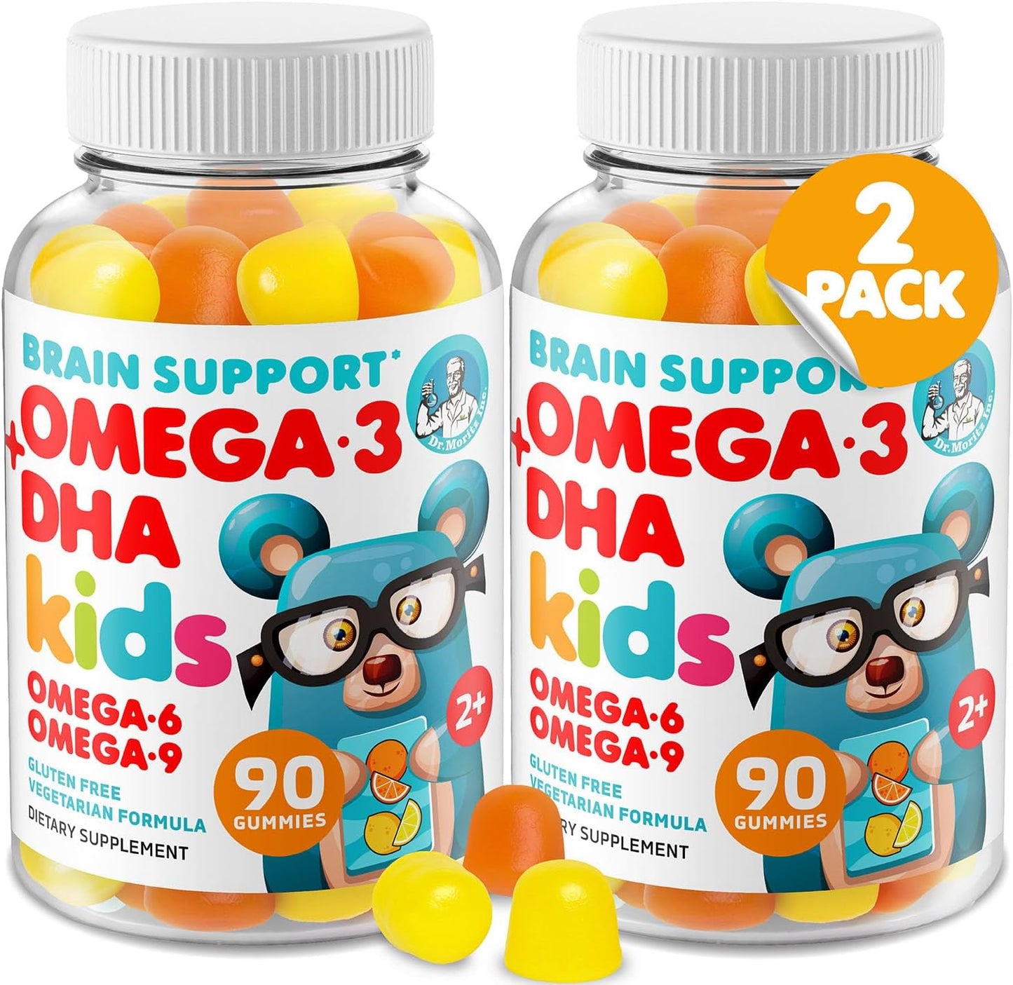 Omega 3 Kids Gummies for Brain & Heart Health, Vegan Formula