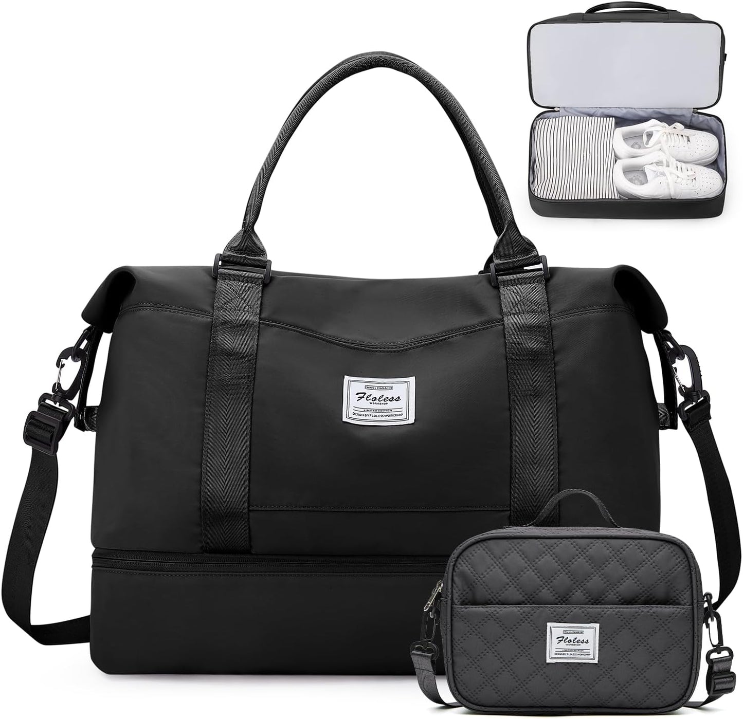 Extra Large Weekender Bags for Women with Shoe Compartment