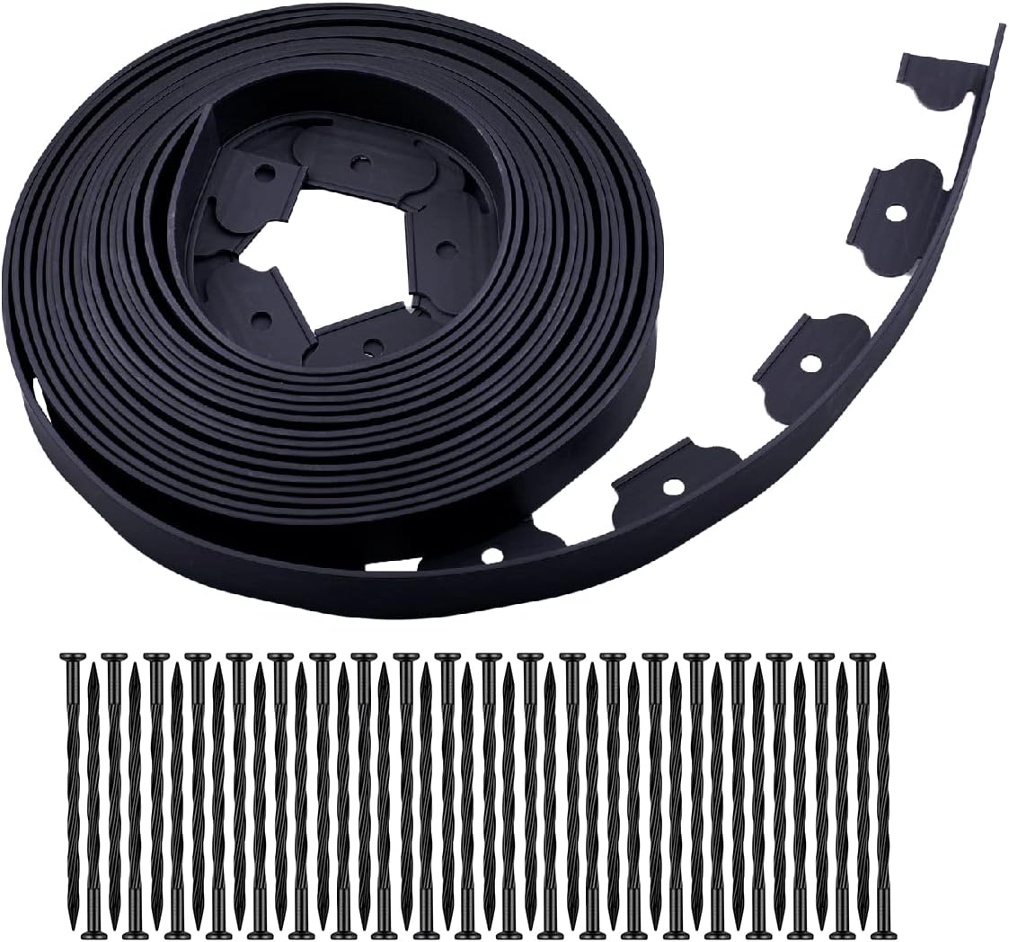Garden Edging 40ft Landscape Edging Kit with 40 Spikes for Lawn