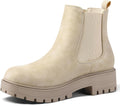 mysoft Women's Chelsea boots Low Heel Slip On Lug Sole (Style 5S46)